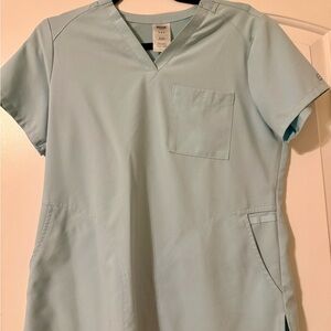 WonderWink Light Blue Short Sleeve Women's Top size Small